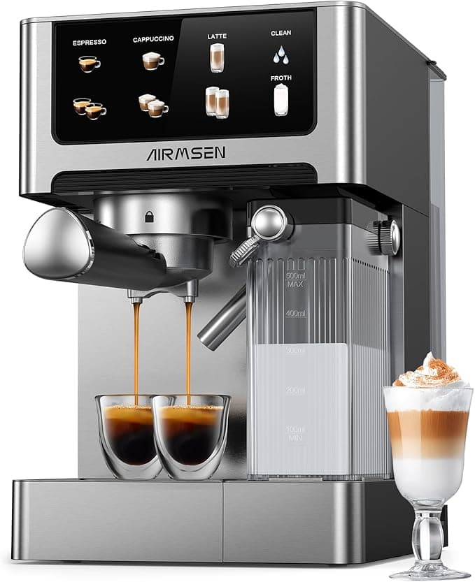 AIRMSEN Espresso Machine with Automatic Milk Frother BCM2308