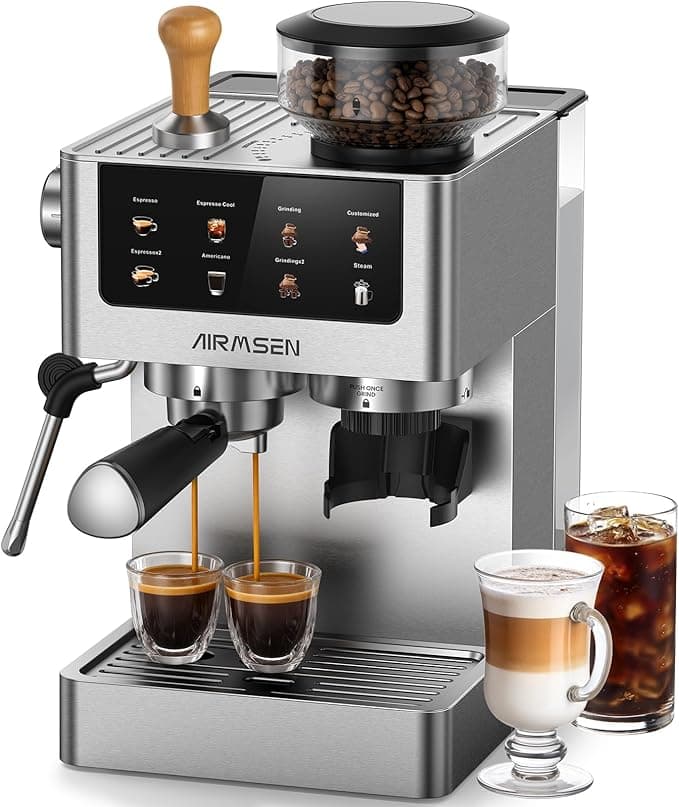 AIRMSEN Espresso Machine with Burr Grinder BCM2316